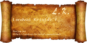 Lendvai Kristóf névjegykártya